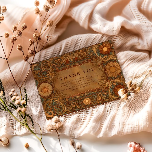 Mystical Celestial Baroque Wedding Thank You Card (Creator Uploaded)