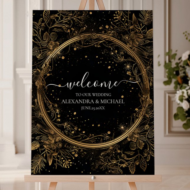 Mystical Celestial Black and Gold Wedding Foam Board (Creator Uploaded)