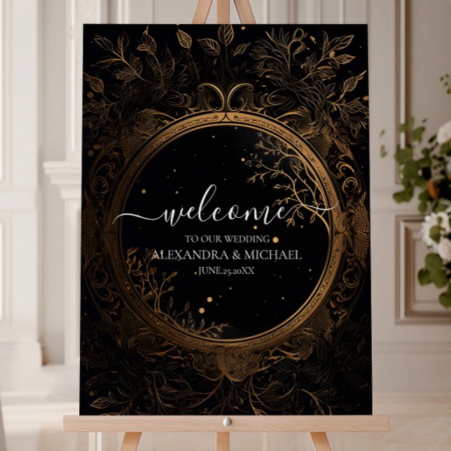 Mystical Celestial Black and Gold Wedding Foam Board (Creator Uploaded)