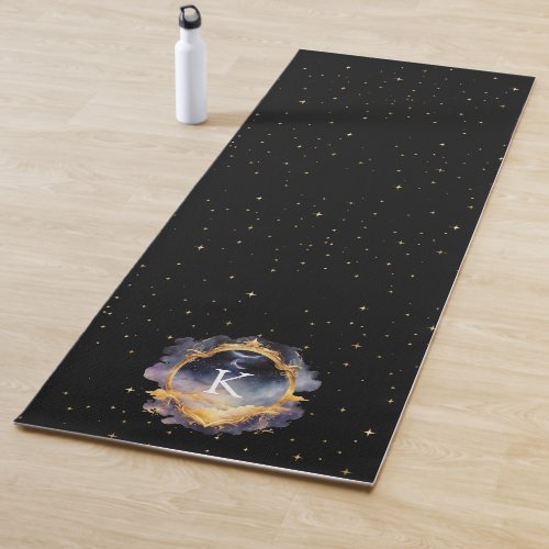 Mystical Celestial Blue Gold  Yoga Mat