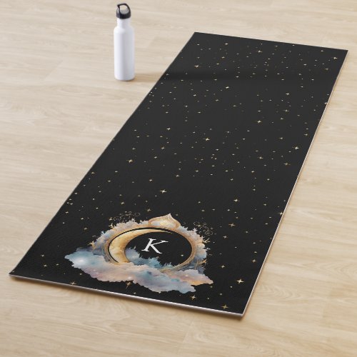 Mystical Celestial Blue Gold  Yoga Mat