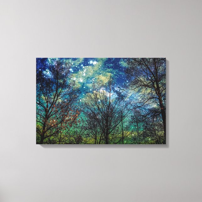 Mystical Celestial Forest Nature Canvas Print (Front)