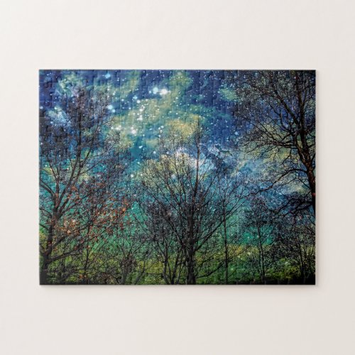 Mystical Celestial Forest Trees Nature Jigsaw Puzzle