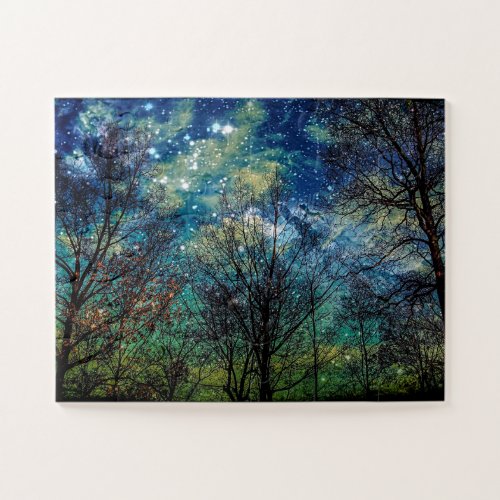 Mystical Celestial Forest Trees Nature Oversized Jigsaw Puzzle