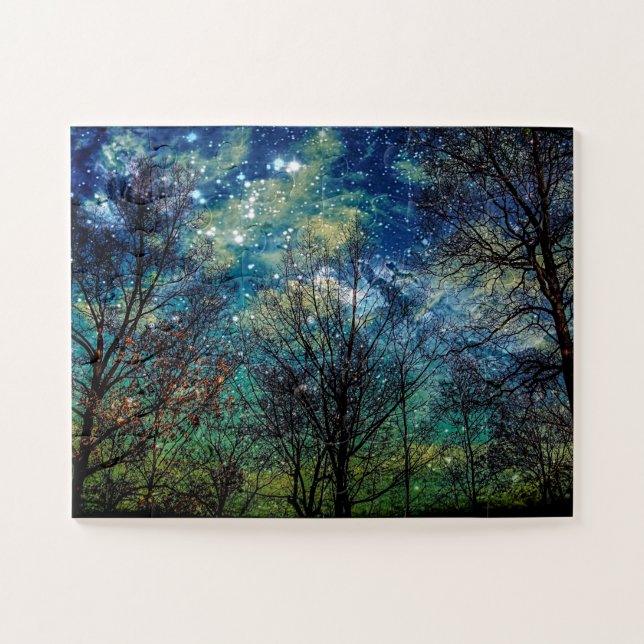 Mystical Celestial Forest Trees Nature Oversized Jigsaw Puzzle (Horizontal)