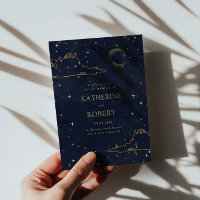 Mystical Celestial Gold Moon Clouds Wedding