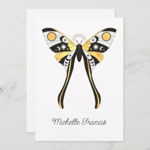 Mystical Celestial Gold Moths Invitation