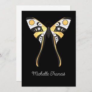Mystical Celestial Gold Moths Invitation