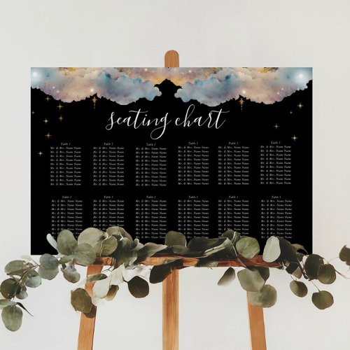 Mystical Celestial Gold Wedding Seating Chart