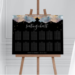 Mystical Celestial Gold Wedding Seating Chart