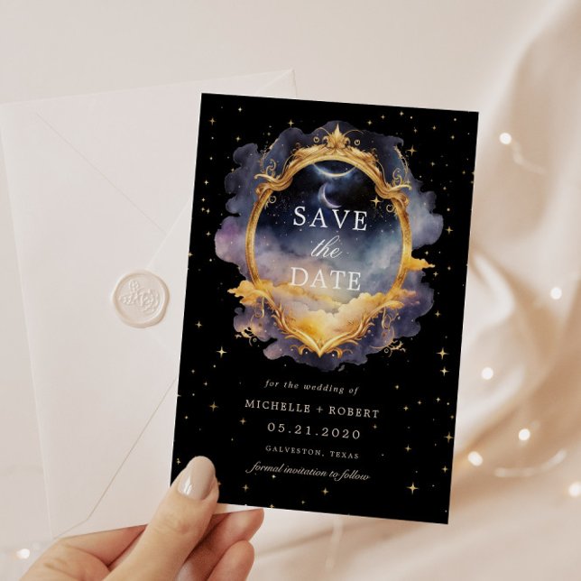 Mystical Celestial Photo Save the Date Invitation (Creator Uploaded)
