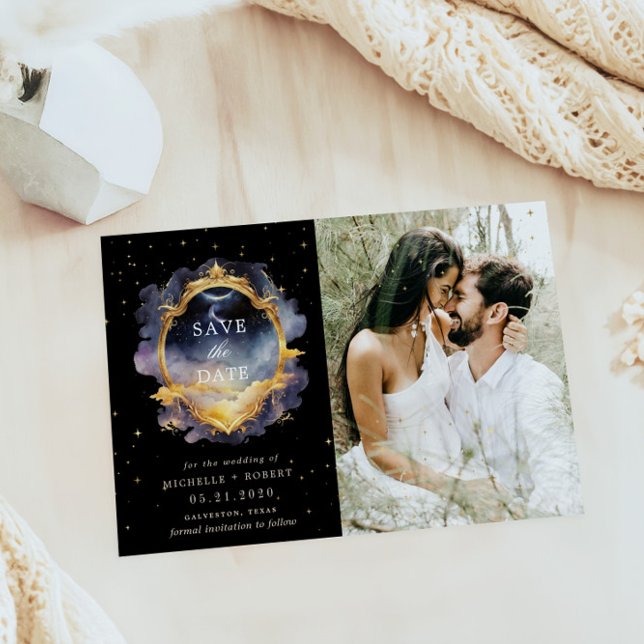 Mystical Celestial Photo Save The Date Invitation (Creator Uploaded)