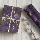 Mystical Celestial Purple Wrapping Paper Sheets