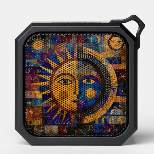 Mystical Celestial Sun Moon Alchemy Bluetooth Speaker (Front)