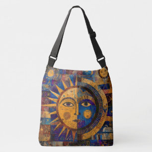 Mystical Celestial Sun Moon Alchemy Crossbody Bag