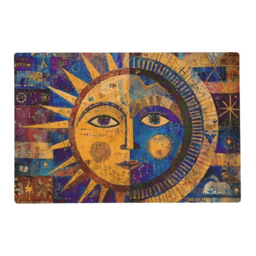 Mystical Celestial Sun Moon Alchemy Placemat