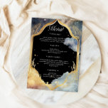 Mystical Celestial Wedding Dinner Menu Card<br><div class="desc">Our "Mystical Celestial Wedding" collection features watercolor celestial elements in blue and golden tones paired with an elegant serif script font. You can find matching items from this collection in our store. Contact us through email or chat if you have any special requests and we will be happy to help....</div>