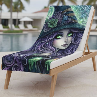 Mystical Celestial Witch Beach Towel