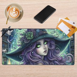 Mystical Celestial Witch Desk Mat