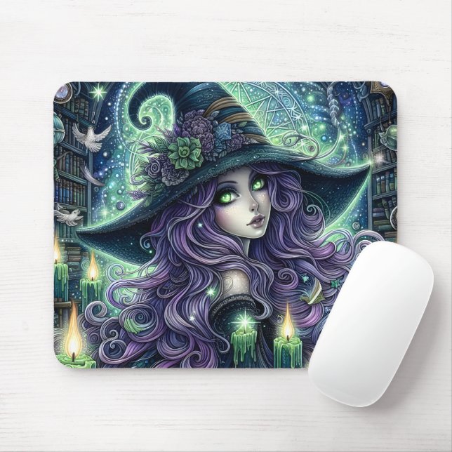 Mystical Celestial Witch Mouse Pad (With Mouse)