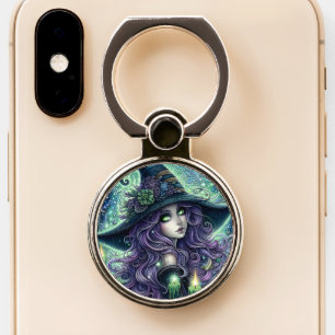 Mystical Celestial Witch Phone Ring Stand