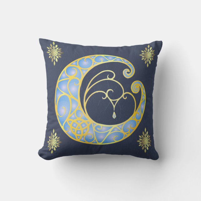 Mystical Celtic Moon Throw Pillow (Front)