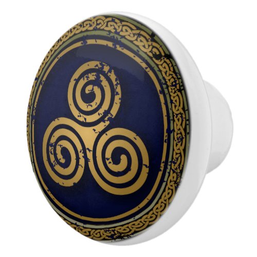 MYSTICAL CELTIC SWIRLS CIRCLE CERAMIC KNOB