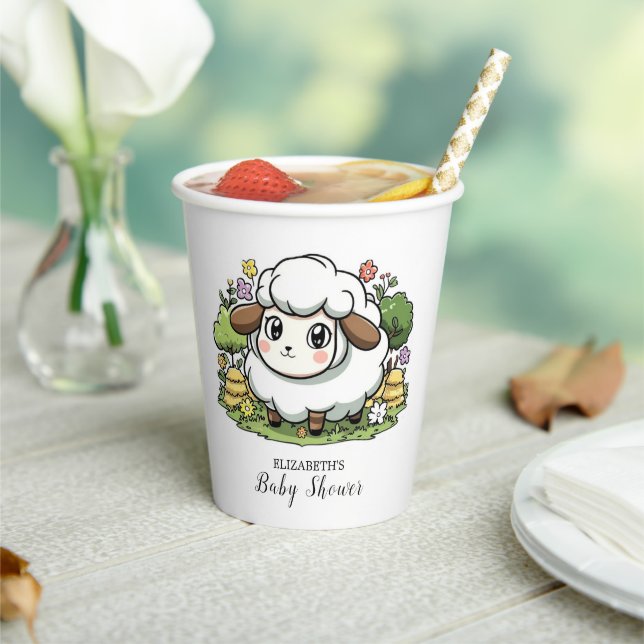 Mystical Charming Sheep Baby Shower Paper Cups (Insitu)