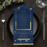 Mystical Chic Blue Gold Star Moon Astronomy Space All In One Invitation