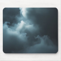 Mystical Cloud Smoke Mouse Pad – Dark Blue Dreamy
