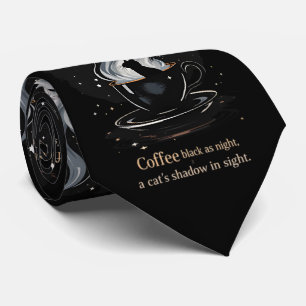 Mystical Coffee Cat Neck Tie