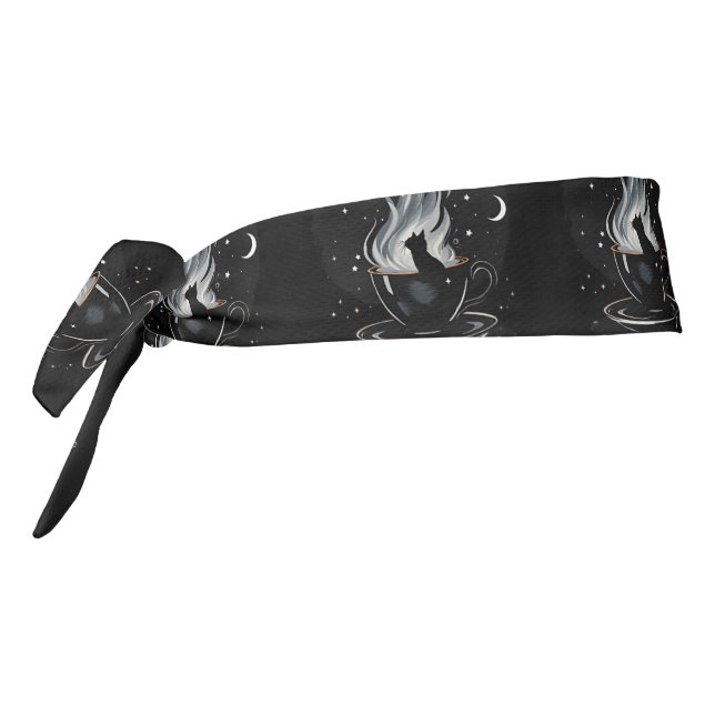  Mystical Coffee Cat Tie Headband (Rotate 270)