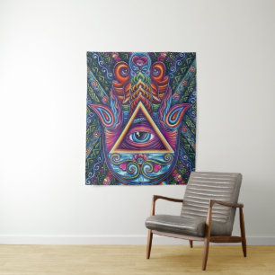 Mystical Colored All-Seeing Eye Tapestry