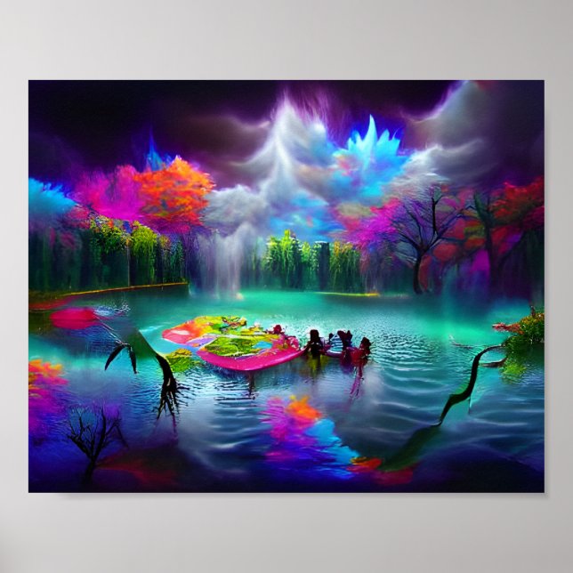 Mystical Colorful Lake Poster (Front)