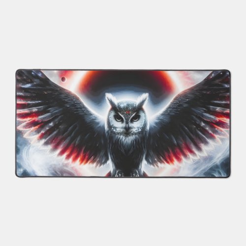 Mystical Cosmic Celestial Owl Desk Mat