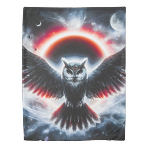 Mystical Cosmic Celestial Owl Duvet Cover