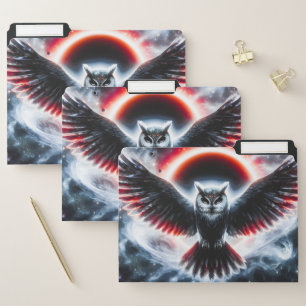 Mystical Cosmic Celestial Owl File Folder