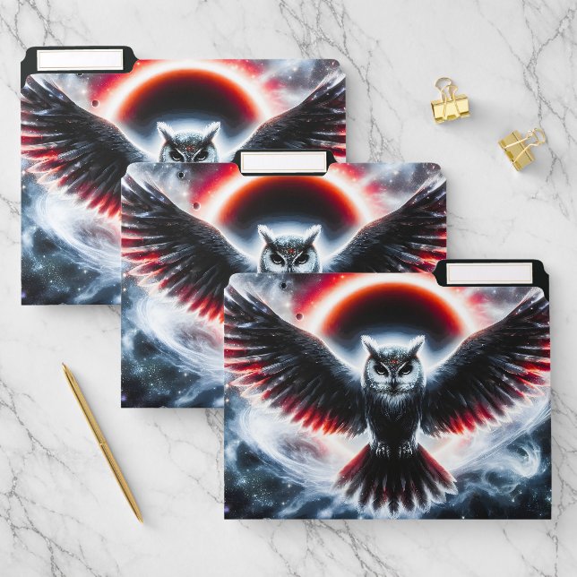 Mystical Cosmic Celestial Owl File Folder (Set)