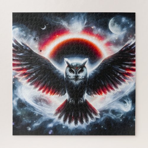 Mystical Cosmic Celestial Owl Jigsaw Puzzle