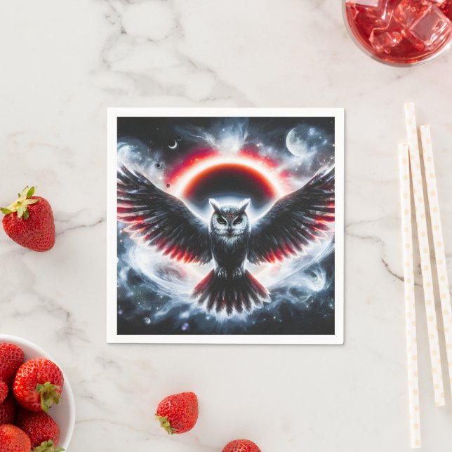 Mystical Cosmic Celestial Owl Napkins (Insitu)
