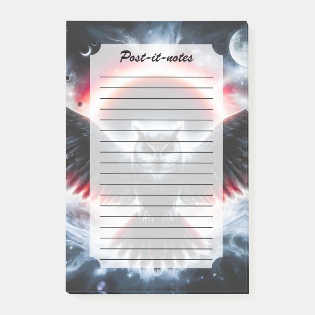 Mystical Cosmic Celestial Owl Post-it Notes (Front)
