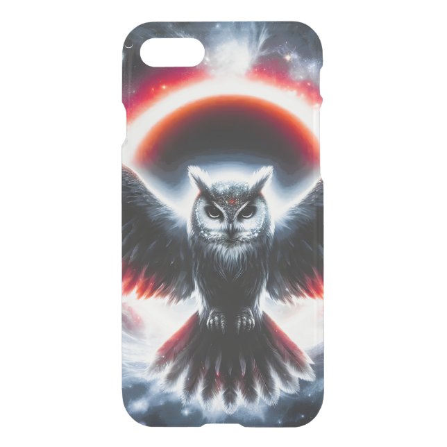 Mystical Cosmic Celestial Owl Uncommon iPhone Case (Back)