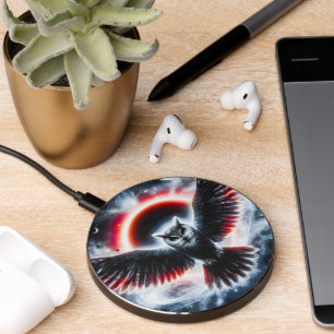 Mystical Cosmic Celestial Owl Wireless Charger