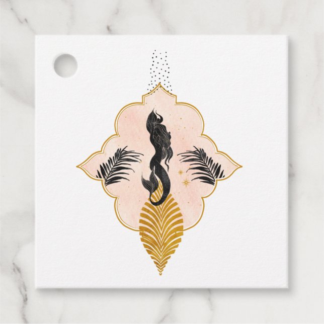 Mystical Cosmic Mermaid Favor Tags (Front)