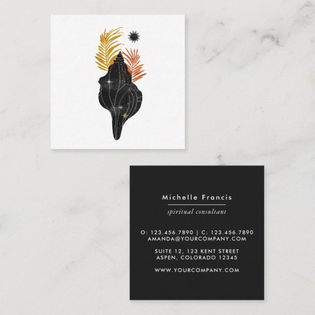 Mystical Cosmic Nautical Square Business Card (Front/Back)