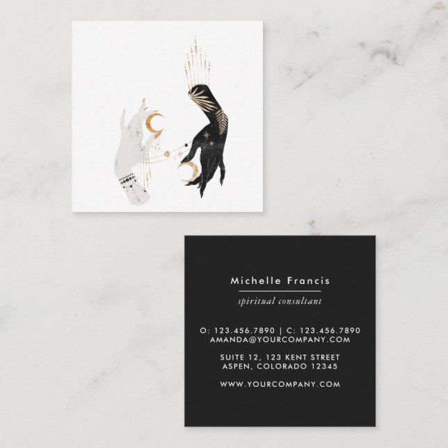Mystical Cosmic Square Business Card (Front/Back)