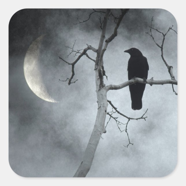 Mystical Crow Square Sticker (Front)