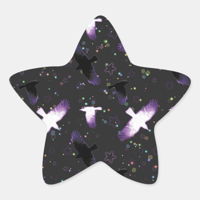 Mystical Crows Star Sticker (Front)