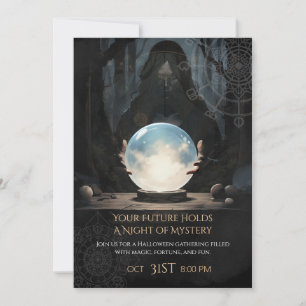 Mystical Crystal Ball Fortune Teller Halloween Invitation