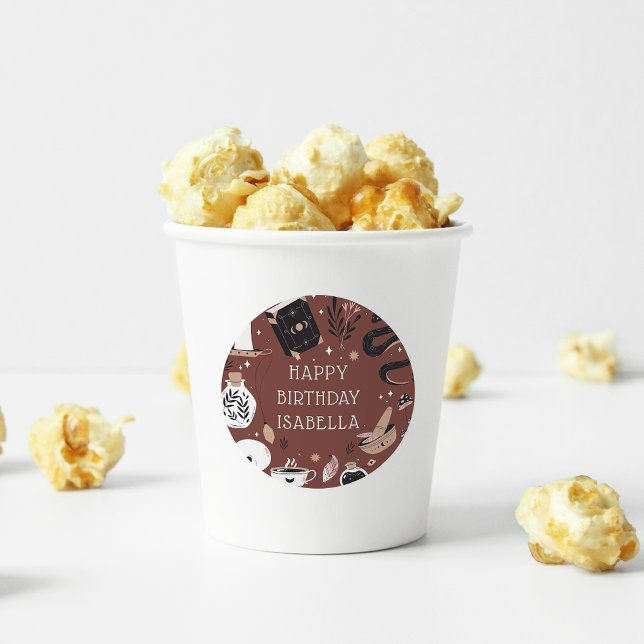 Mystical Crystal Fortune Teller Birthday Party Classic Round Sticker (Creator Uploaded)